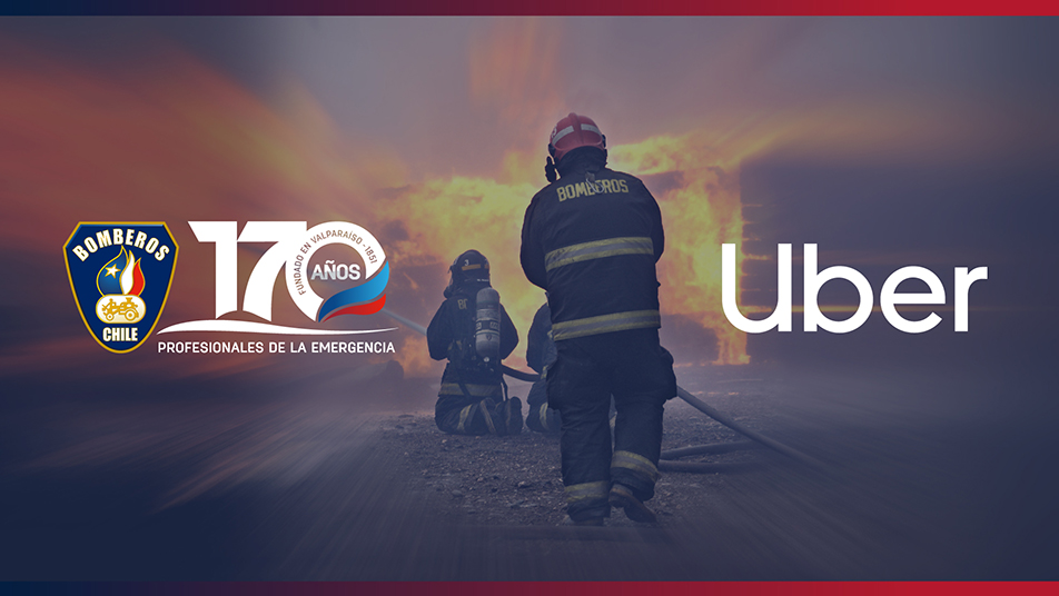 Bomberos viajarán gratis a vacunarse gracias a convenio con Uber