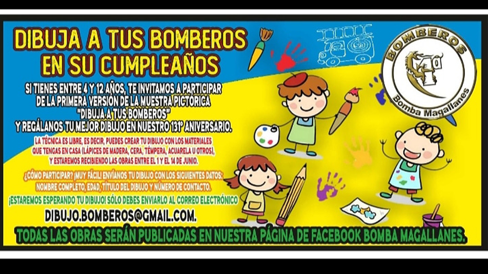 “Bomba Magallanes” de Punta Arenas organiza muestra pictórica para niños