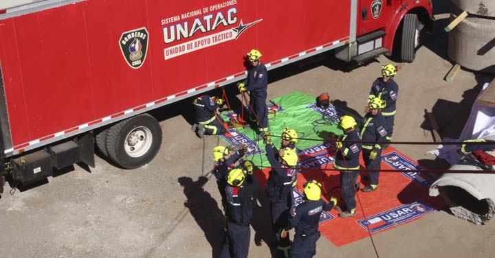 Grupo USAR Bomberos de Chile realizó ejercicio a un año de la acreditación