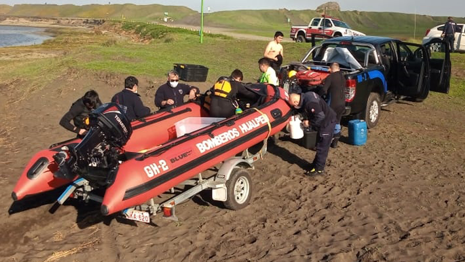 Gersa Hualpén con apoyo de Lota y Penco trabajan en búsqueda de persona en río Biobío