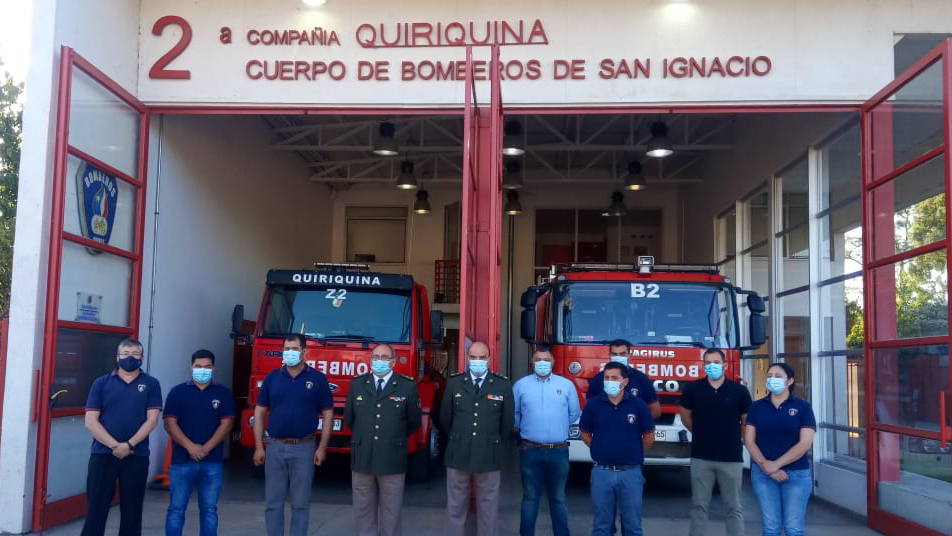 Cuerpos de Bomberos de San Ignacio y El Carmen reciben visita del Presidente Nacional