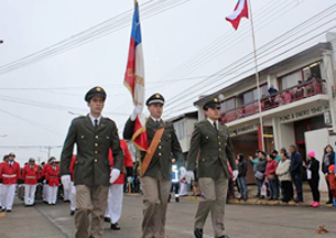 Desfile por el Día del Bombero en el Cuerpo de Bomberos de Teno