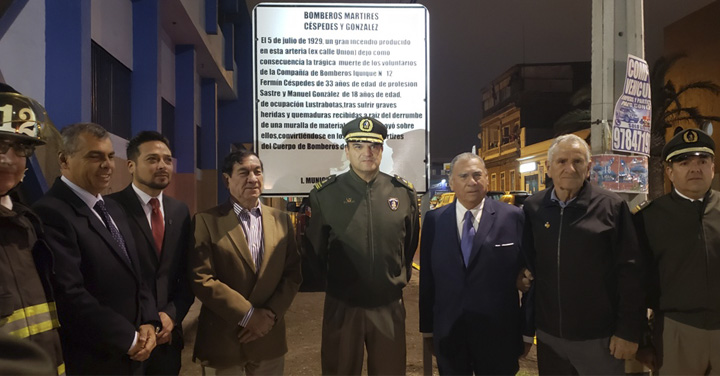 Presidente Nacional de Bomberos de Chile y Alcalde de Iquique asisten a cambio de nombre de calle “Céspedes y González”