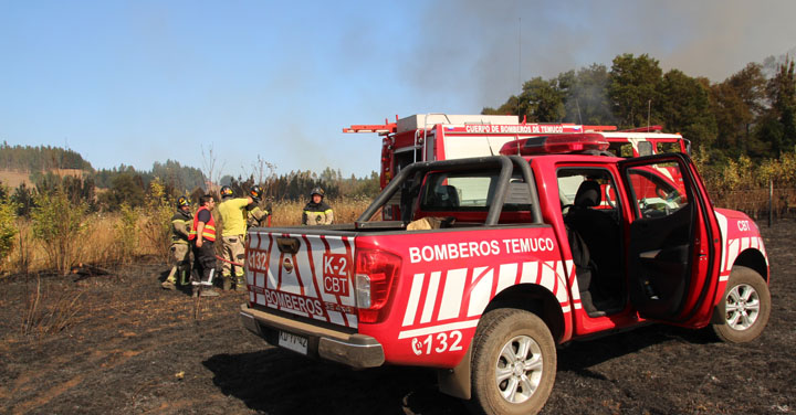 Cuerpo de Bomberos de Temuco registró incremento de incendios forestales