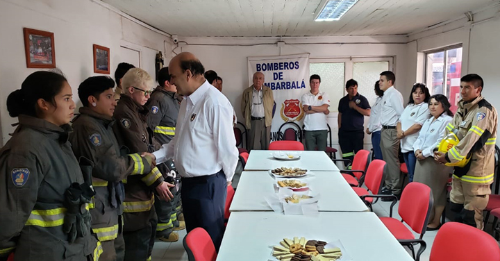 Una intensa jornada de trabajo realizó el Presidente Nacional con los Cuerpos de Bomberos de Combarbalá, Andacollo y Los Vilos