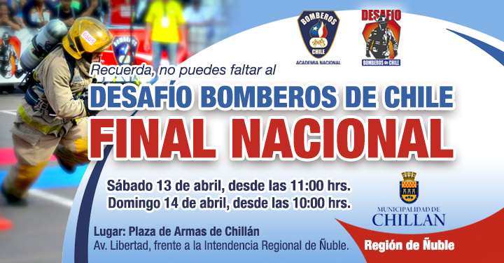 No te pierdas la final nacional del Desafío Bomberos de Chile en Chillán