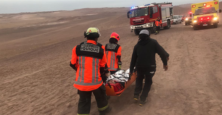 Caída de parapentista movilizó a Bomberos de Iquique en Palo Buque