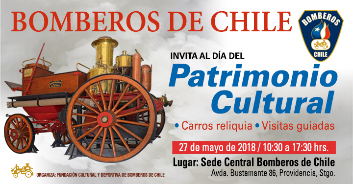 Bomberos de Chile participará en el Día del Patrimonio Cultural