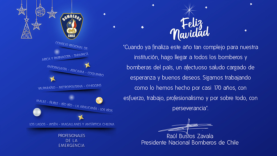 Saludo de Navidad y Año Nuevo del Presidente Nacional de Bomberos de Chile