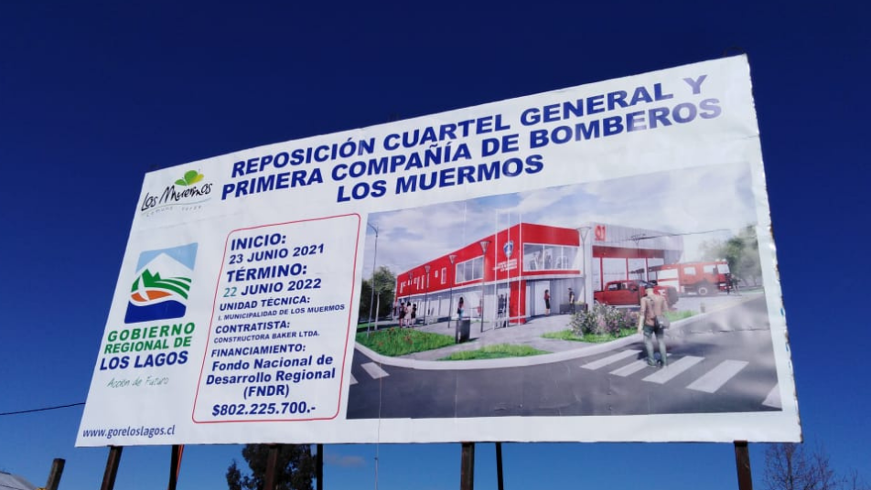 JNCB asesora en la construcción del Cuartel General y Primera Compañía del Cuerpo de Bomberos de Los Muermos