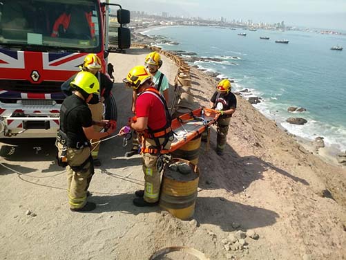 Bomberos rescata a hombre que sufre rodada en el  Monumento al Marinero Desconocido 