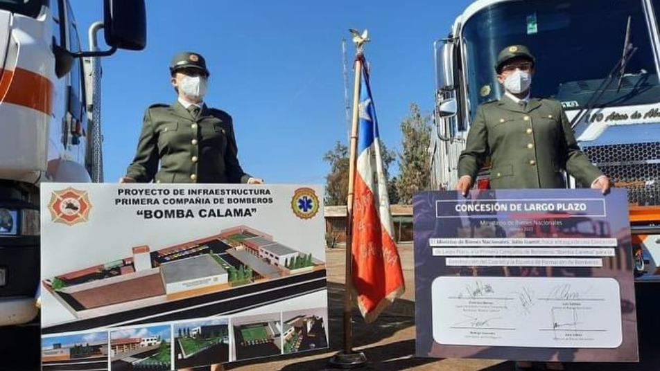 Cuerpo de Bomberos de Calama recibió terreno en Comodato