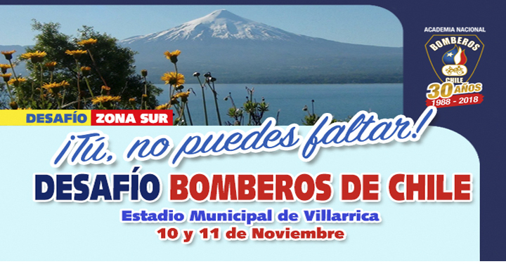 Este 10 y 11 de noviembre Bomberos del sur pondrán a prueba sus técnicas en Villarrica