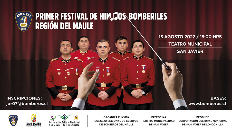 Este sábado 13 de agosto se realizará el Primer Festival de Himnos Bomberiles de la Región del Maule