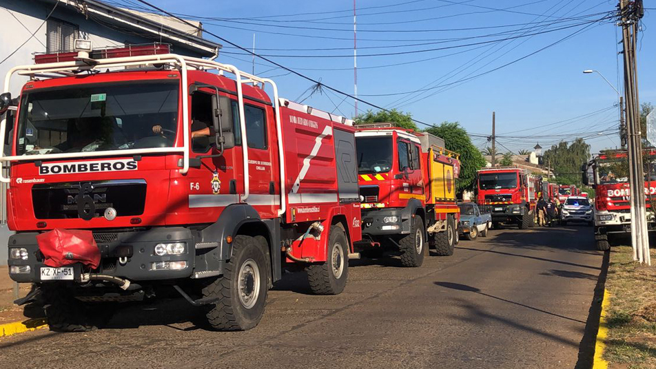 Sistema Nacional de Operaciones en fase de movilización por incendio forestal en provincia de Malleco