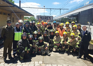 Capacitan a Bomberos en emergencia en vía férrea