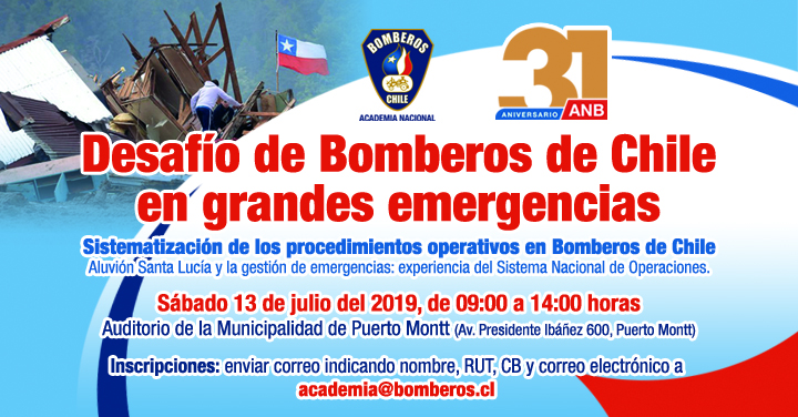 Seminario: “Desafio de Bomberos de Chile, en grandes emergencias”