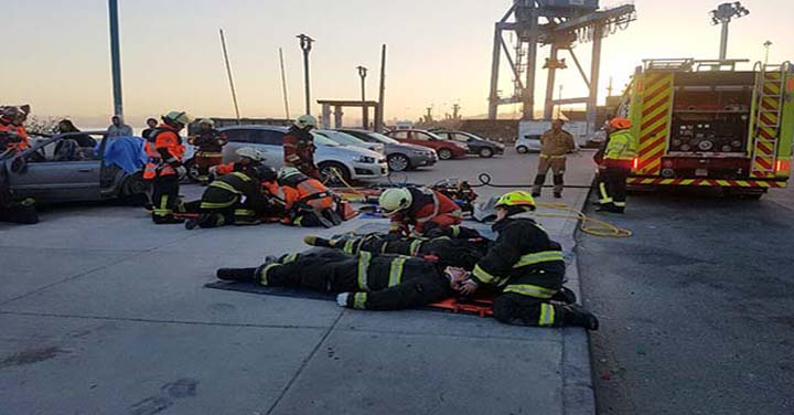 Bomberos de Valparaíso realizó simulacro de múltiples emergencias