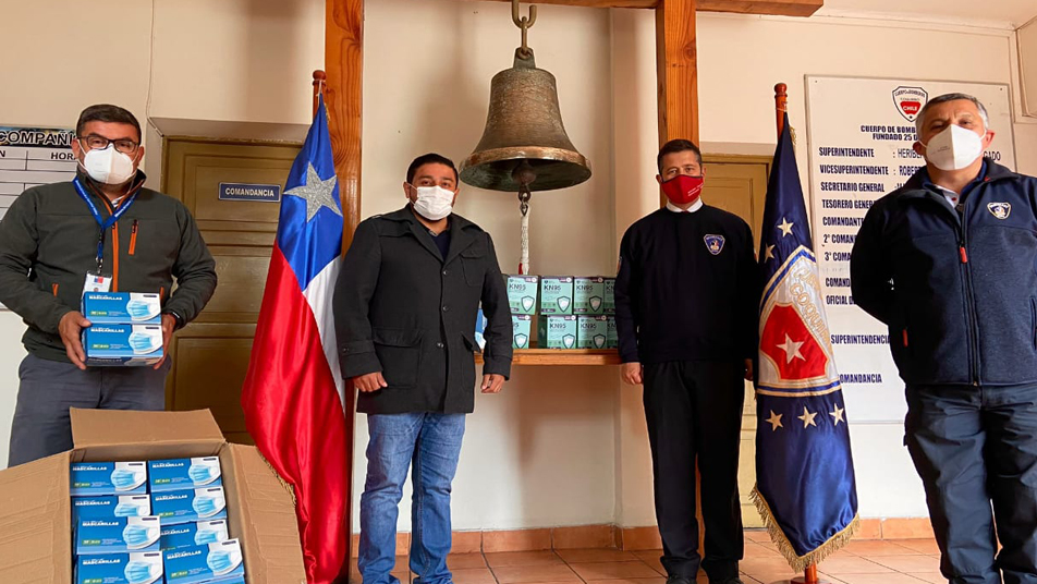 Empresa ISA Interchile realizó donación de mascarillas a Bomberos de la Región de Coquimbo