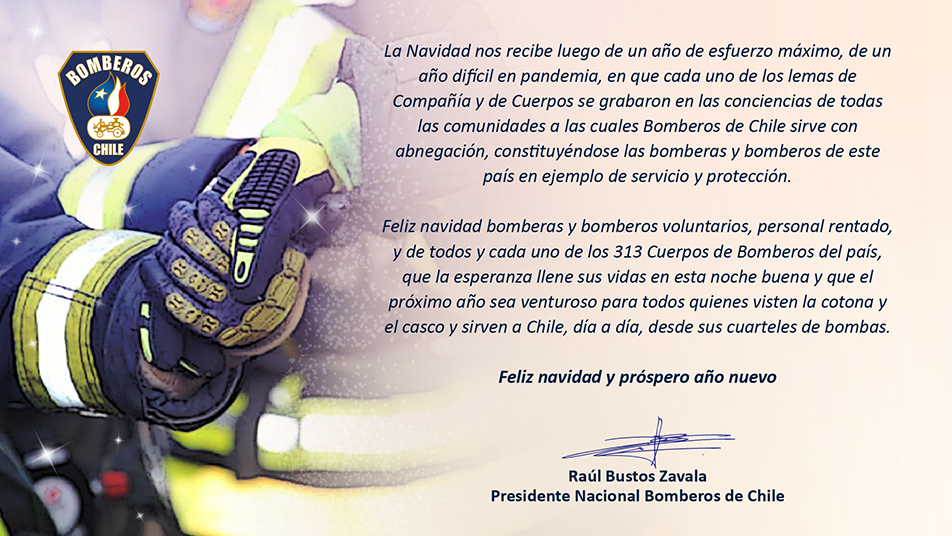 Saludo de Navidad Presidente Nacional de Bomberos de Chile