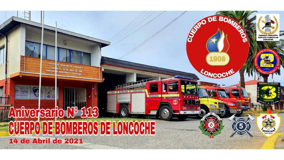 Cuerpo de Bomberos de Loncoche festejó su aniversario N°113