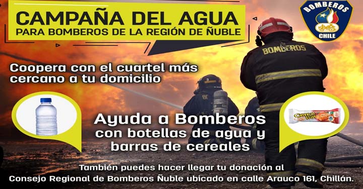 Campaña del agua para bomberos de la Región de Ñuble