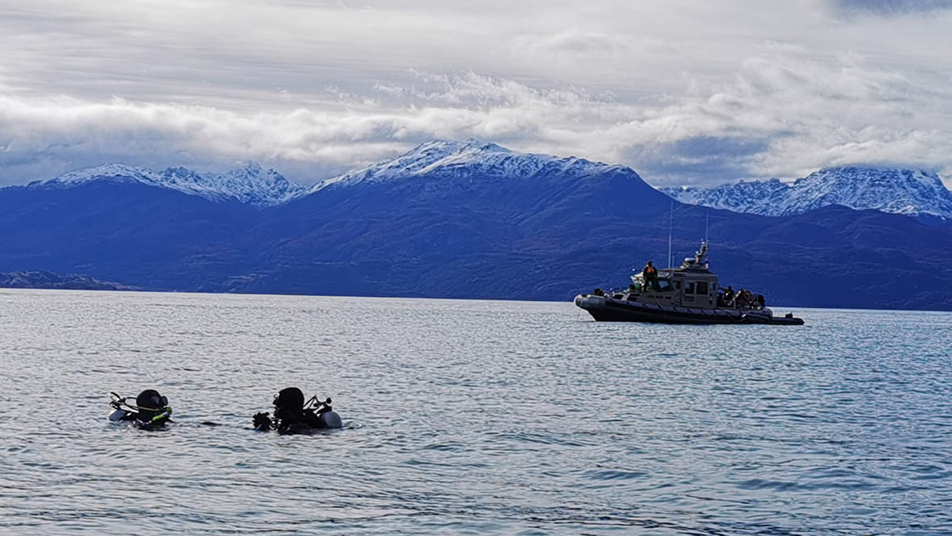 Grupo Gersa de Puerto Aysén recuperó cuerpo de persona extraviada en el Lago General Carrera