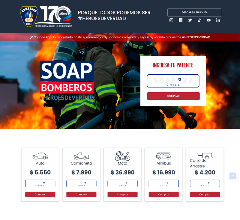 Campaña SOAP 2022 Buscando ingresos para las Compañías de Bomberos de