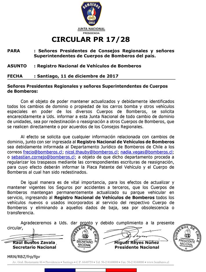 1513249450 CIRCULAR PR 17-28 Registro de vehículos de bomberos