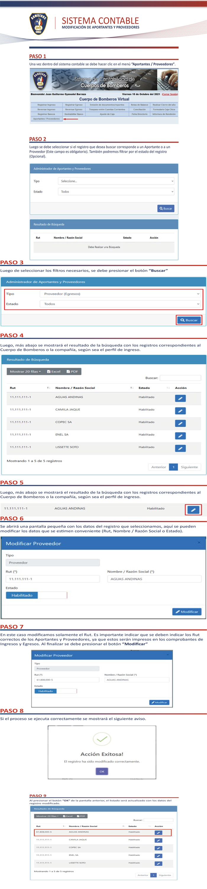 Instructivo Sistema Contable - Modificación de Aportantes y ProveedoresOK