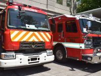 Cuerpo de Bombero de Ñuñoa y Metropolitano Sur recibieron carro bomba