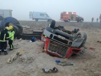 Un lesionado dejo volcamiento de camión en Quillagua
