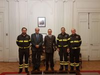 Delegación italiana visitó al Presidente Nacional de Bomberos para abordar convenios de capacitación