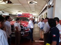 Una intensa jornada de trabajo realizó el Presidente Nacional con los Cuerpos de Bomberos de Combarbalá, Andacollo y Los Vilos